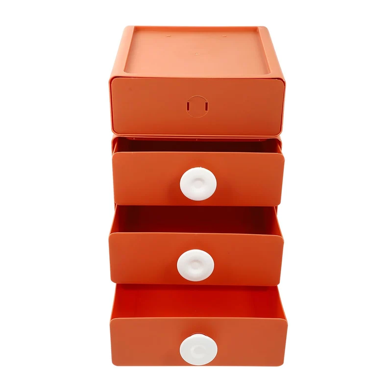 Fenical 4 Stück Schubladen Organizerbox aus Pp, Orange, Modern für Haushalt