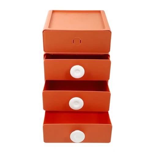Fenical 4 Stück Schubladen Organizerbox aus Pp, Orange, Modern für Haushalt