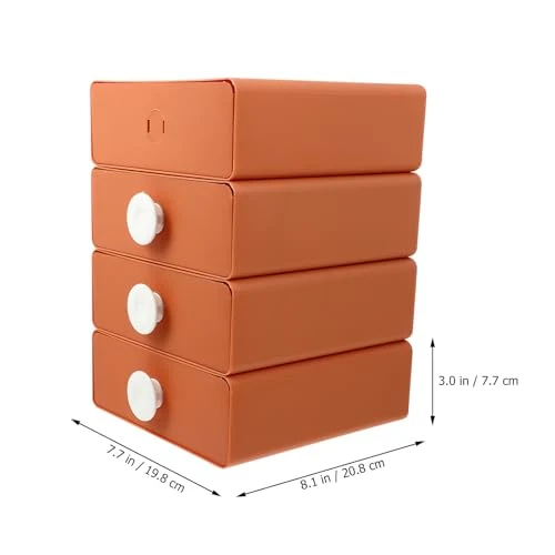 Fenical 4 Stück Schubladen Organizerbox aus Pp, Orange, Modern für Haushalt