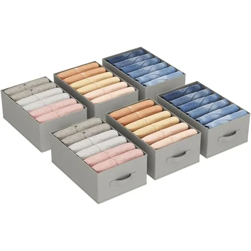 Lifewit 6 Pack Schubladen Organizer Kleidung, Faltbar Schrank Organizer