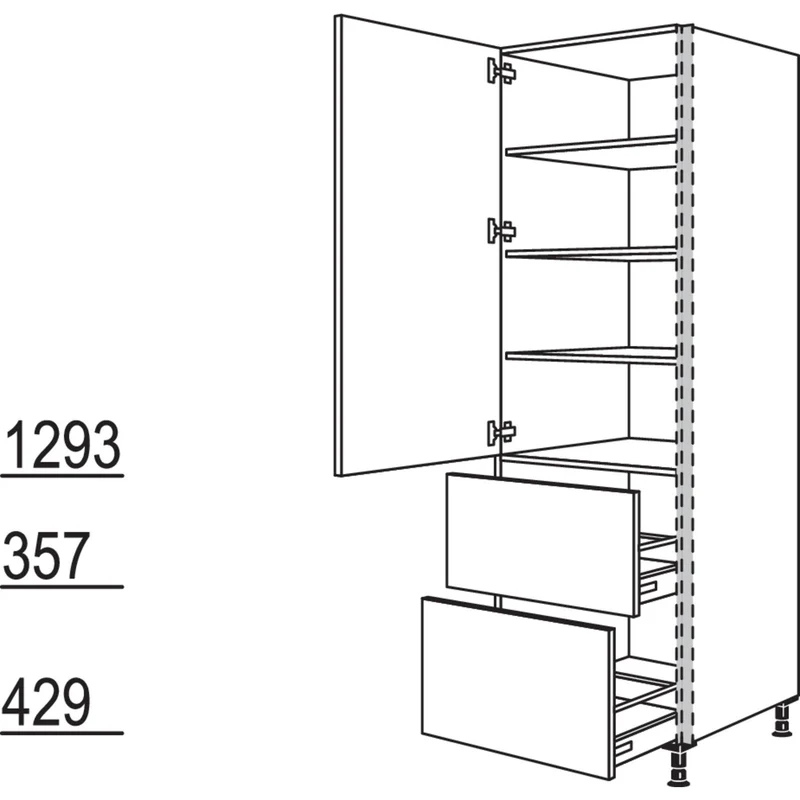 nobilia XL-Geschirr-/ Vorratsschrank NHS2A50-1X 50 cm