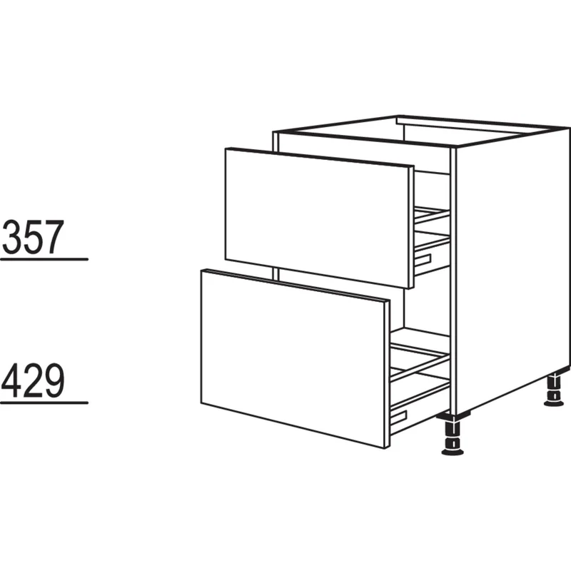 nobilia XL-Kochstellenschrank KD2A120-X 120 cm