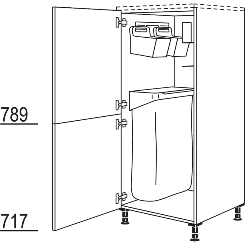 nobilia Highboard mit Ordnungssystem Laundry-Area HDOS50 50 cm