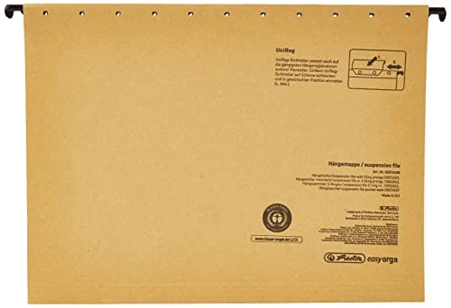 Herlitz Hängemappe A4 UniReg 5er Packung, 230 g/qm braun, Hängeregister