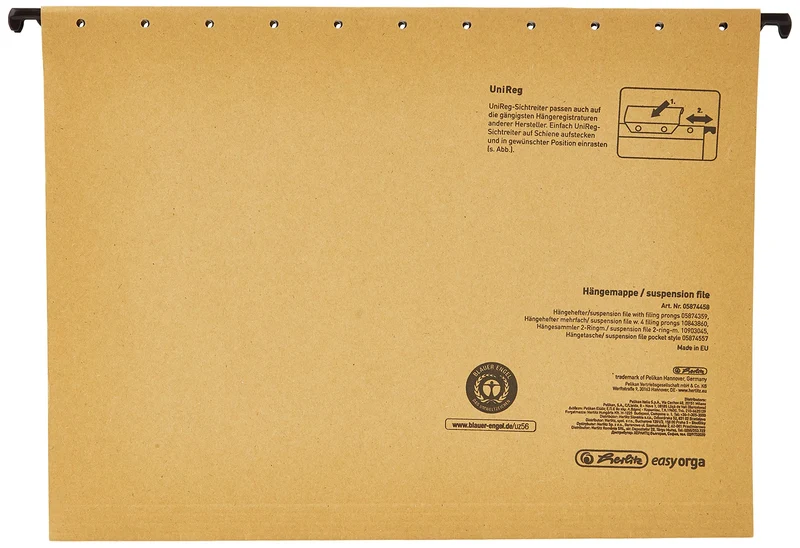 Herlitz Hängemappe A4 UniReg 5er Packung, 230 g/qm braun, Hängeregister