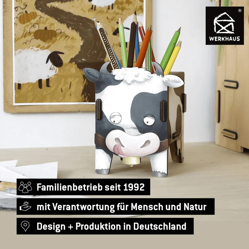 Werkhaus Vierbeiner Stiftebox Kuh