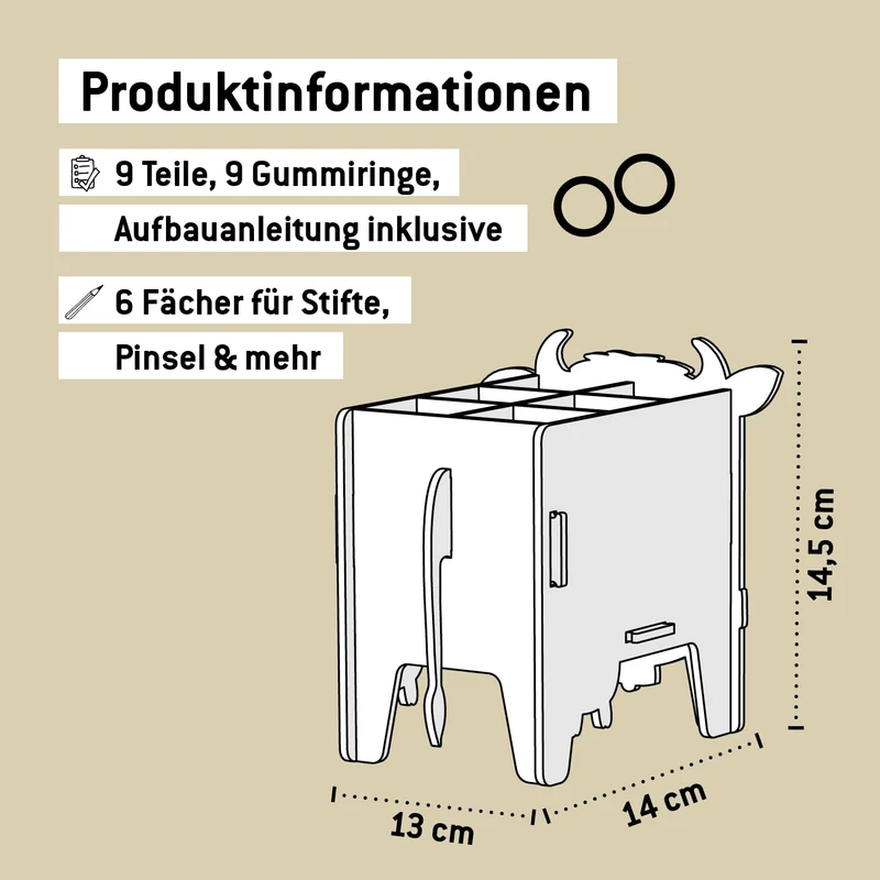 Werkhaus Vierbeiner Stiftebox Kuh
