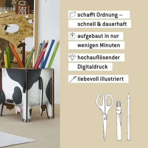 Werkhaus Vierbeiner Stiftebox Kuh