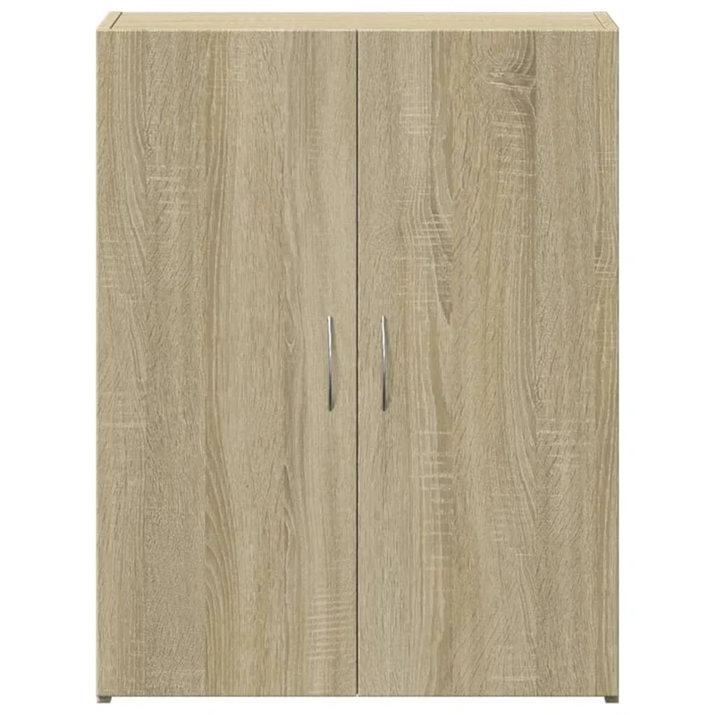 Aktenschrank Sonoma-Eiche 60x32x77,5 cm Holzwerkstoff Büroschrank mit Zwei Türen, Dokumentenschrank für Büro, Arbeitszimmer und Homeoffice, Stauraum für Ordner und Unterlagen
