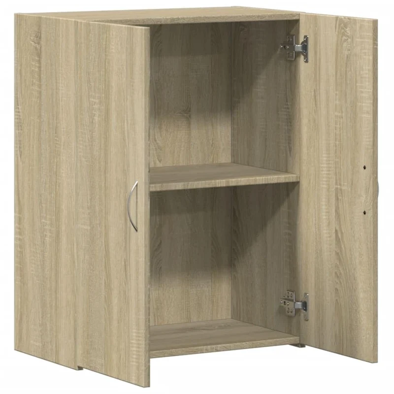 Aktenschrank Sonoma-Eiche 60x32x77,5 cm Holzwerkstoff Büroschrank mit Zwei Türen, Dokumentenschrank für Büro, Arbeitszimmer und Homeoffice, Stauraum für Ordner und Unterlagen