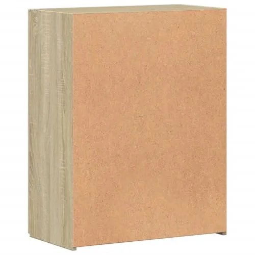 Aktenschrank Sonoma-Eiche 60x32x77,5 cm Holzwerkstoff Büroschrank mit Zwei Türen, Dokumentenschrank für Büro, Arbeitszimmer und Homeoffice, Stauraum für Ordner und Unterlagen