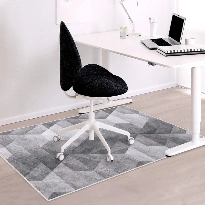 Stuhlmatte Gaming Bürostuhlunterlage Bodenschutzmatte 90x120 cm: Bodenschutzmatte bürostuhl für Hartböden, Kratzfest rutschfest Heimgebrauch Bürogebrauch (Grauverlauf, 90x120 cm)