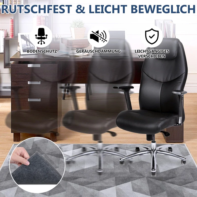 Stuhlmatte Gaming Bürostuhlunterlage Bodenschutzmatte 90x120 cm: Bodenschutzmatte bürostuhl für Hartböden, Kratzfest rutschfest Heimgebrauch Bürogebrauch (Grauverlauf, 90x120 cm)