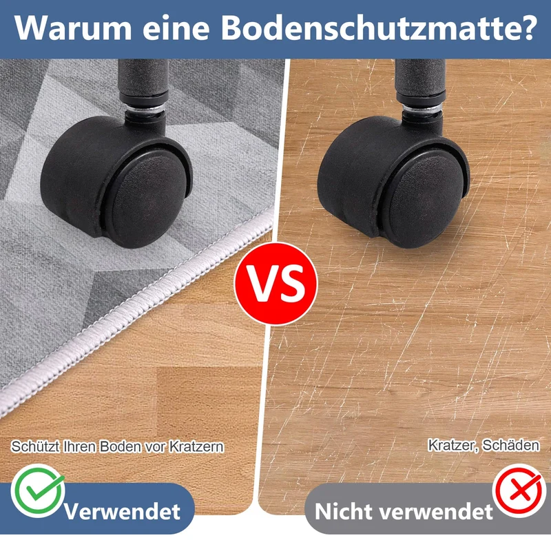 Stuhlmatte Gaming Bürostuhlunterlage Bodenschutzmatte 90x120 cm: Bodenschutzmatte bürostuhl für Hartböden, Kratzfest rutschfest Heimgebrauch Bürogebrauch (Grauverlauf, 90x120 cm)