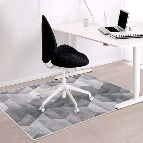 Stuhlmatte Gaming Bürostuhlunterlage Bodenschutzmatte 90x120 cm: Bodenschutzmatte bürostuhl für Hartböden, Kratzfest rutschfest Heimgebrauch Bürogebrauch (Grauverlauf, 90x120 cm)