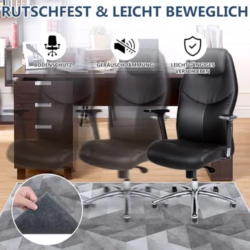 Stuhlmatte Gaming Bürostuhlunterlage Bodenschutzmatte 90x120 cm: Bodenschutzmatte bürostuhl für Hartböden, Kratzfest rutschfest Heimgebrauch Bürogebrauch (Grauverlauf, 90x120 cm)