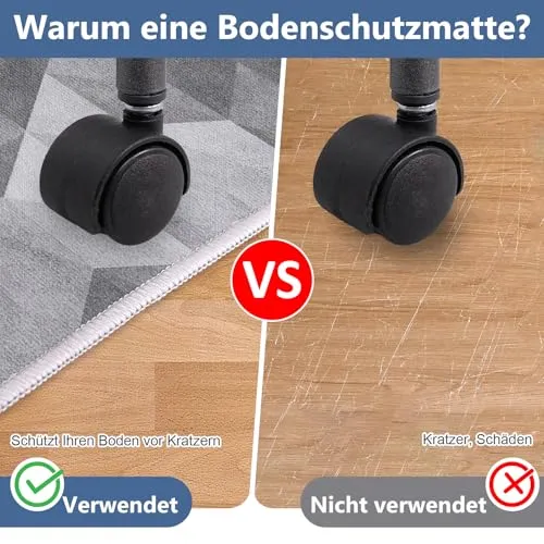 Stuhlmatte Gaming Bürostuhlunterlage Bodenschutzmatte 90x120 cm: Bodenschutzmatte bürostuhl für Hartböden, Kratzfest rutschfest Heimgebrauch Bürogebrauch (Grauverlauf, 90x120 cm)