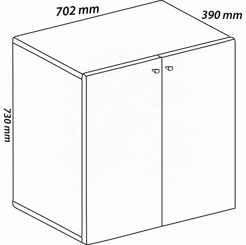 VCM Büroschrank Weiß 70x40x74 cm 2 Türen 2 Fächer Aktenschrank Standschrank