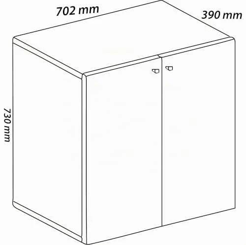 VCM Büroschrank Weiß 70x40x74 cm 2 Türen 2 Fächer Aktenschrank Standschrank