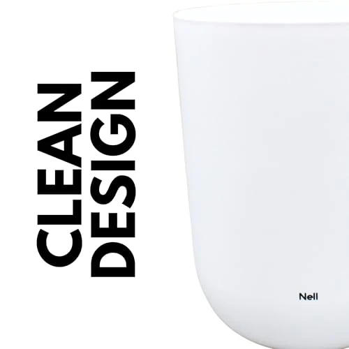 Nell Papierkorb 10L | Weiß | Moderner Mülleimer ohne Deckel | Minimalistisches & elegantes Design | ideal fürs Büro, Badezimmer & Wohnzimmer