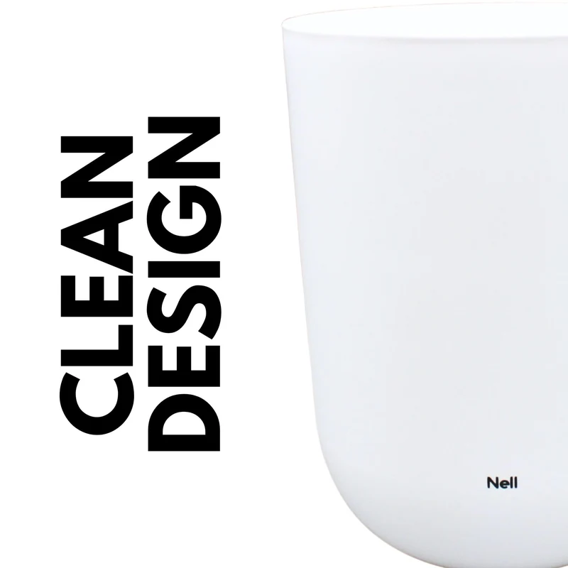 Nell Papierkorb 10L | Weiß | Moderner Mülleimer ohne Deckel | Minimalistisches & elegantes Design | ideal fürs Büro, Badezimmer & Wohnzimmer