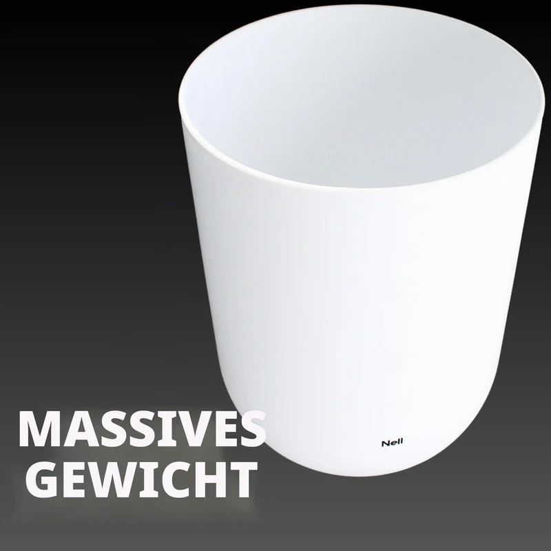 Nell Papierkorb 10L | Weiß | Moderner Mülleimer ohne Deckel | Minimalistisches & elegantes Design | ideal fürs Büro, Badezimmer & Wohnzimmer
