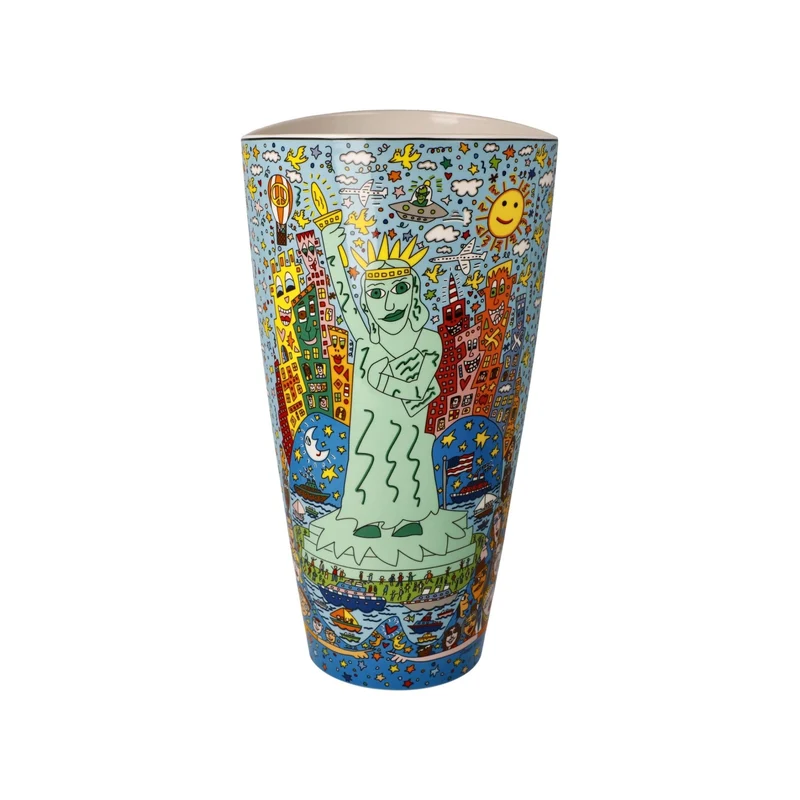 Goebel Pop Art James Rizzi Vase 'Big Apple on Liberty 28' 2023