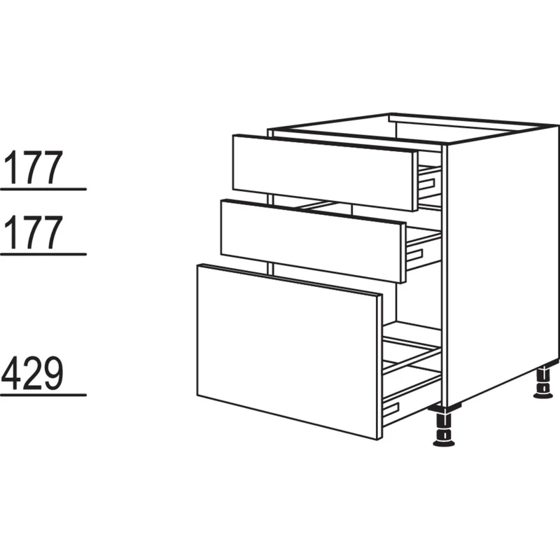 nobilia XL-Kochstellenschrank KD2SA100-X 100 cm