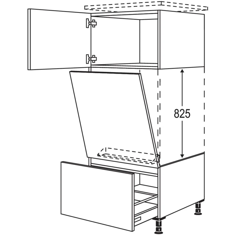 nobilia XL-Geräte-Umbau Geschirrspüler geeignet für Nischenhöhe: 825 mm / GDGSP45-X 45 cm