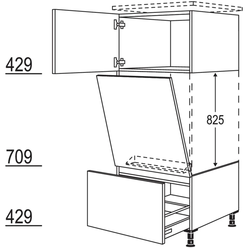 nobilia XL-Geräte-Umbau Geschirrspüler geeignet für Nischenhöhe: 825 mm / GDGSP45-X 45 cm