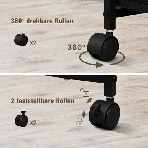 WOLTU Aktenschrank mit Ladestation, Rollcontainer mit Schubladen