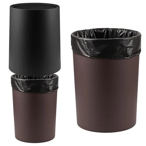 Mülleimer Büro 12 L Papierkorb mit Schwingdeckel Tischmülleimer Kosmetikeimer Schwarz Kosmetikeimer für Bad Gäste WC Praktischer mit Unsichtbarem Müllbeutel Vielseitig für Badezimmer Küche