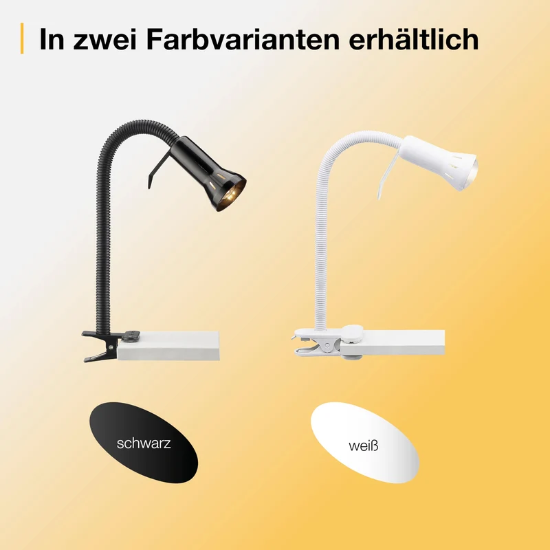 BRILLIANT Flex Klemmleuchte weiß – flexible LED Schreibtischlampe mit verstellbarem Flexarm & Schnurzwischenschalter – E14 Fassung, Weiss/Opulenter Garten