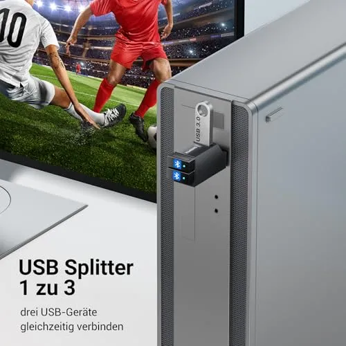 KiWiBiRD Mini USB Hub 3.0 USB Doppelstecker USB Splitter 1 zu 3 Verteiler