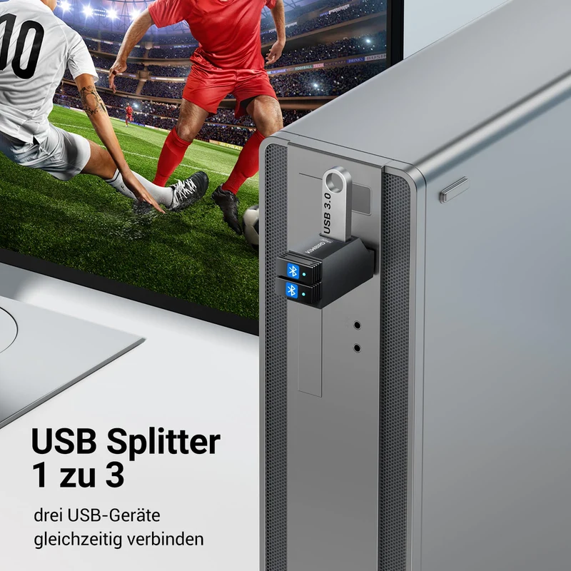KiWiBiRD Mini USB Hub 3.0 USB Doppelstecker USB Splitter 1 zu 3 Verteiler