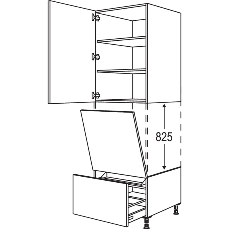 nobilia XL-Geräte-Umbau Geschirrspüler geeignet für Nischenhöhe: 825 mm / GDGSP45-2X 45 cm