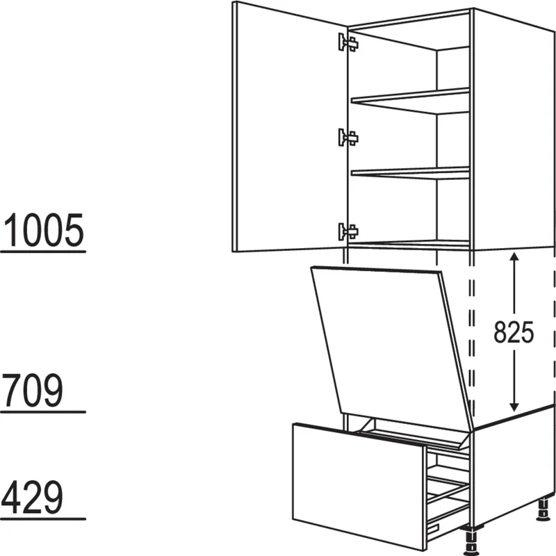 nobilia XL-Geräte-Umbau Geschirrspüler geeignet für Nischenhöhe: 825 mm / GDGSP45-2X 45 cm