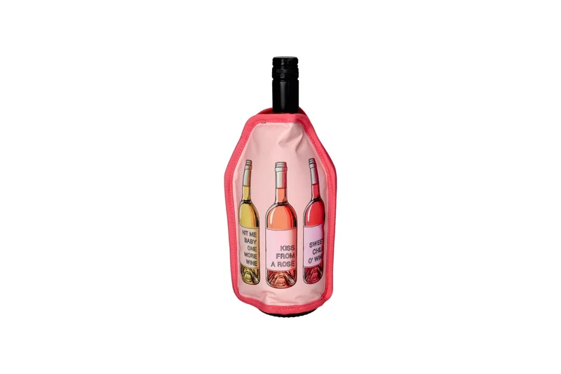 Gift Company, Froid, Kühlmanschette, Motiv: Weinflaschen, rosa