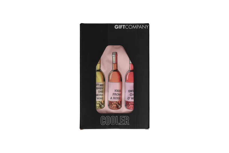 Gift Company, Froid, Kühlmanschette, Motiv: Weinflaschen, rosa