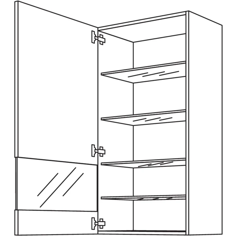 nobilia Wandschrank Segmentglastür WGLS45-130 45 cm