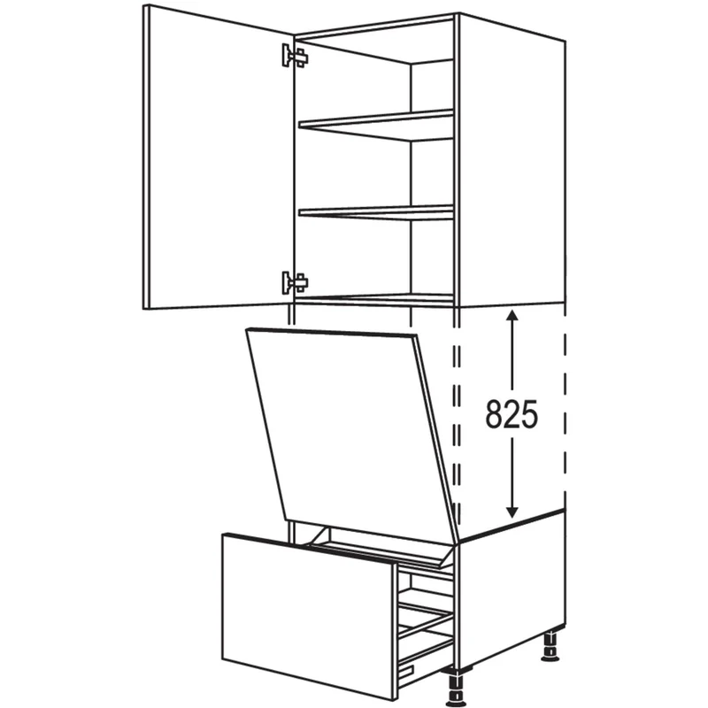 nobilia XL-Geräte-Umbau Geschirrspüler geeignet für Nischenhöhe: 825 mm / GDGSP45-1X 45 cm