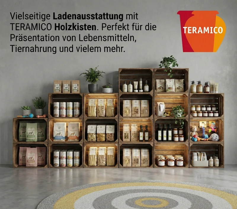 Teramico 3er Set massive Obstkisten in NATUR und GEFLAMMT mit ZWISCHENBÖDEN zum selbst einbauen -Ideal zum Möbelbau oder zur Aufbewahrung (3er Set Geflammt mit Böden)