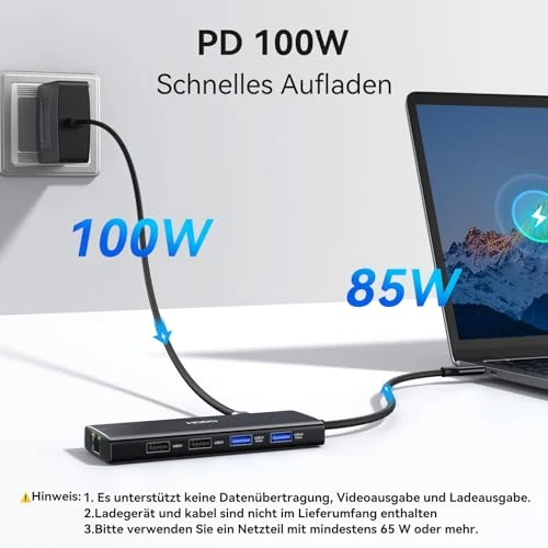 HODO USB C Hub Ethernet für MacBook Air/Pro, Adapter Mac Zubehör 10 in 1
