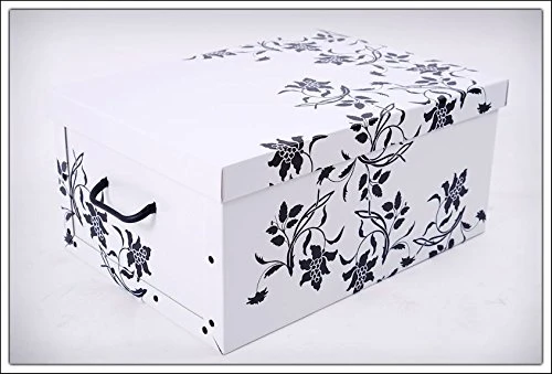 Spetebo 3er Set Aufbewahrungsbox mit Deckel je 51 x 37 cm - Blumenmuster