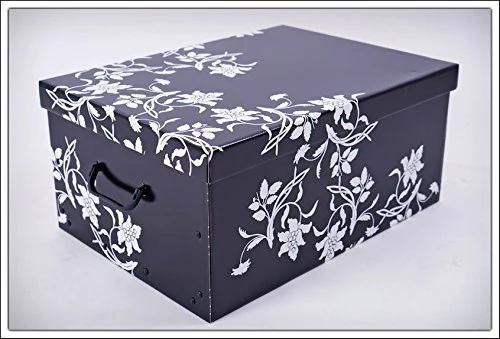 Spetebo 3er Set Aufbewahrungsbox mit Deckel je 51 x 37 cm - Blumenmuster