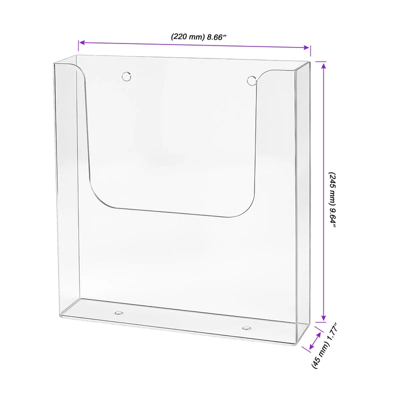 3 Stück Prospekthalter Wand A4, Acryl Flyerhalter Wand Magazinhalter A4 Wandprospekthalter, Transparent Zeitschriftenhalter Hängend mit Schrauben für Büro Restaurant Rezeption