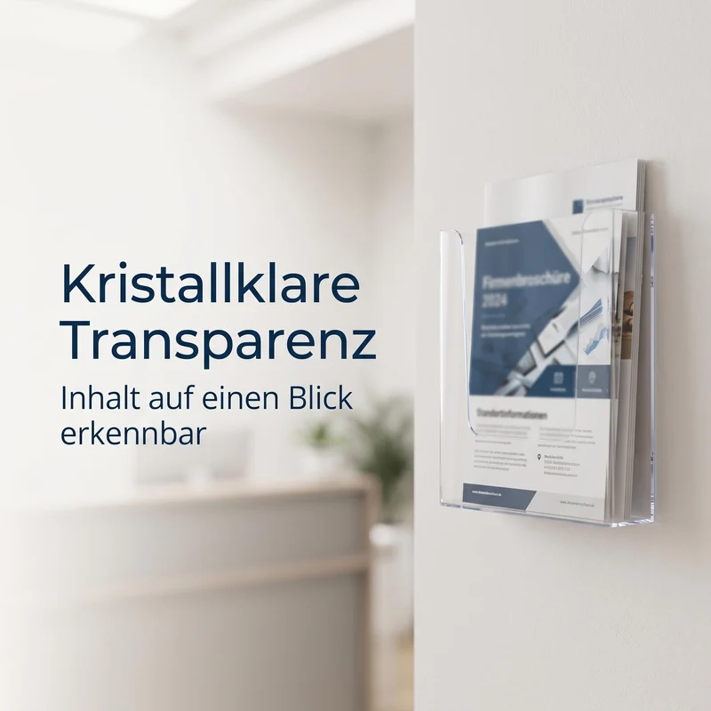 3 Stück Prospekthalter Wand A4, Acryl Flyerhalter Wand Magazinhalter A4 Wandprospekthalter, Transparent Zeitschriftenhalter Hängend mit Schrauben für Büro Restaurant Rezeption