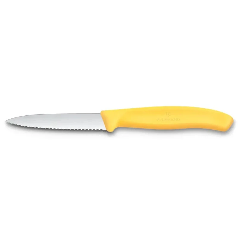 Victorinox, Swiss Classic, Gemüsemesser, 8cm, Wellen, Mittelspitz, gelb