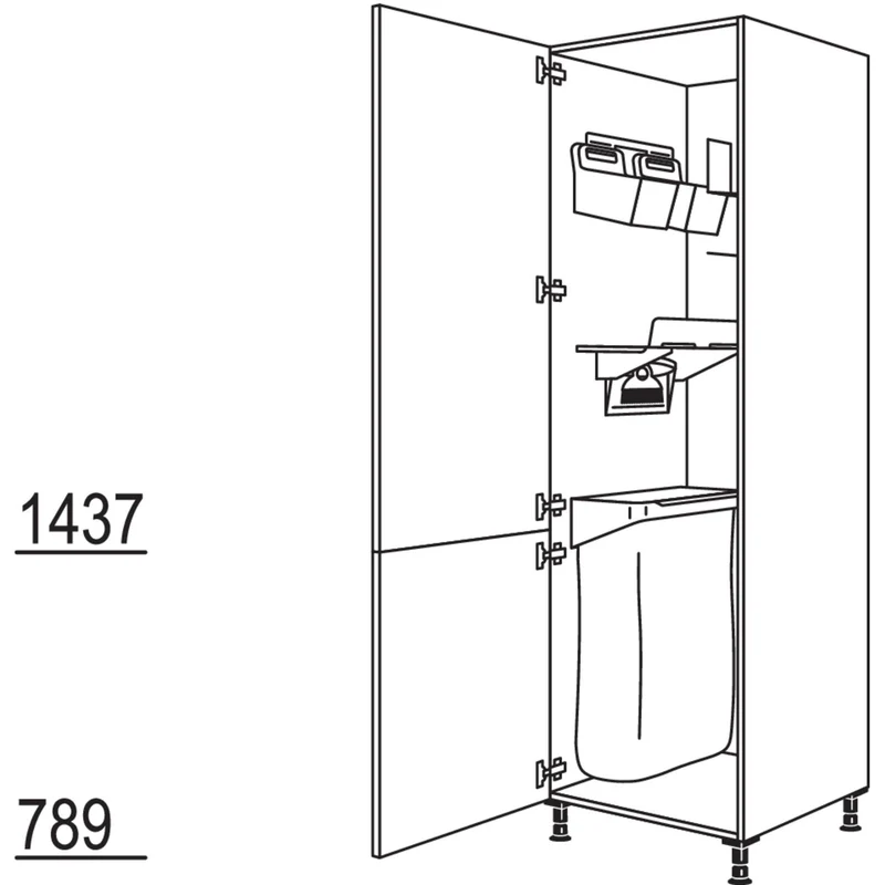 nobilia XL-Hochschrank mit Ordnungssystem Laundry-Area HDOS50-3X 50 cm