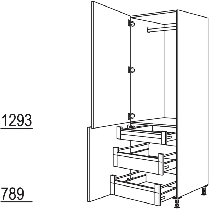 nobilia XL-Garderobenschrank HDWGIA40-1X 40 cm